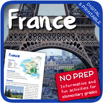 Preview of France (Fun stuff for elementary grades)