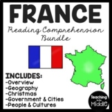 France Reading Comprehension Worksheet Bundle Country Stud