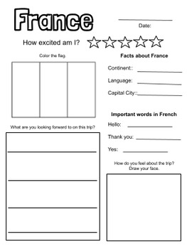 France Virtual Travel Worksheets- Fill in the blanks- Coloring pages ...