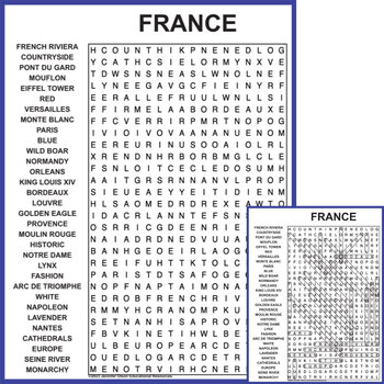 Preview of France Word Search