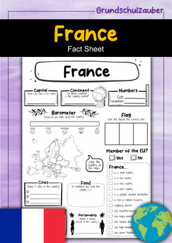 France fact Sheet - Countries (English) by Grundschulzauber | TPT