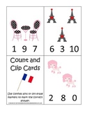 France themed Numbers Clip it Cards preschool math learnin