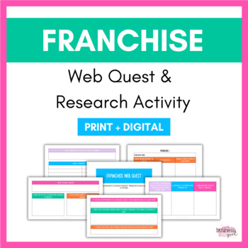 Preview of Franchise Web Quest and Research Activity