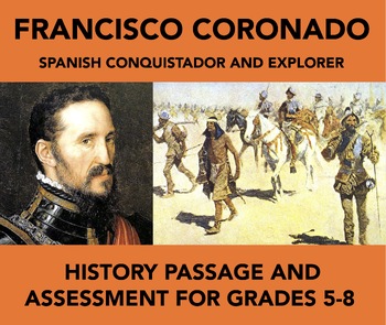 Preview of Francisco Coronado, Spanish Conquistador: History Passage and Assessment