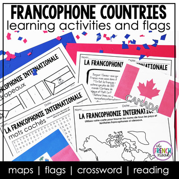Preview of Francophone Countries | French Speaking Countries Maps Flags and Reading lessons