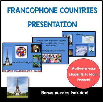 Preview of Francophone Countries French-Speaking Countries Power Point ppt
