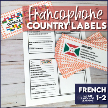 Preview of Francophone Countries Bulletin Board Labels | Cultural Webquest Activities