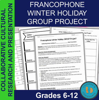 Preview of Francophone Country Winter Holiday GROUP French Project