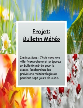 Preview of Francophone bulletin météo: Tâche finale sur le vocabulaire de météo
