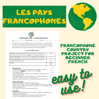 Preview of Francophone Country Project|  Pays Francophones | Francophonie