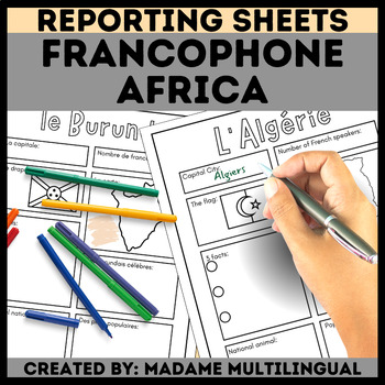 Preview of Francophonie Africaine | Francophone Africa Reporting/ Research Project Sheets