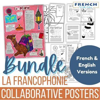 Preview of Francophonie Collaborative Posters Bundle | French Speaking Countries Project