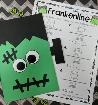 Preview of Frankenline Math Multiplication number line craftivity from Simply sprout