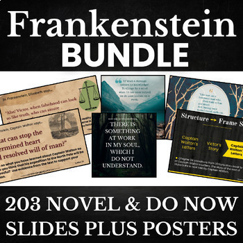 Preview of Frankenstein Bundle - Complete Novel Unit & Do Nows Google Slides PLUS Posters