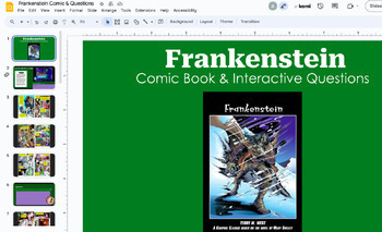 Preview of Frankenstein Comic & Questions HALLOWEEN