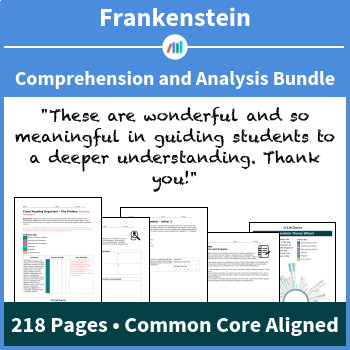 Preview of Frankenstein — Comprehension and Analysis Bundle | Distance Learning