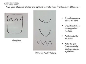 Frankenstein Directed Drawing by Carlee Duggan | TpT