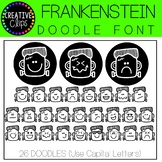 Frankenstein Faces DOODLE FONT {Creative Clips Clipart}