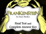 Frankenstein Final Test and Complete Answer Key
