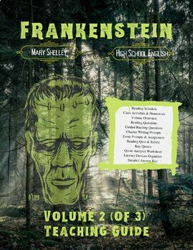 Preview of Frankenstein Guide: Volume 2 Questions, Writing Prompts, Essay, Activities & Key