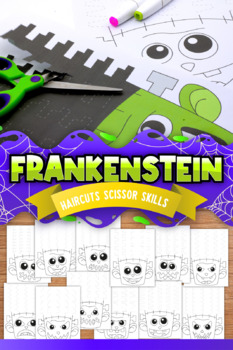 Frankenstein Halloween Scissor Skills Haircut Activity - Kids