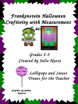 Preview of Frankenstein Halloween Craftivity With Measurement Practice