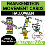 Frankenstein Halloween movement cards brain breaks -  occu