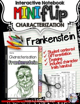 Preview of Frankenstein: Interactive Notebook Characterization Mini Flip