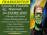 Frankenstein Lesson Plans, Project, & Assignments for Unit