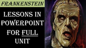 Preview of Frankenstein – Lessons in PowerPoint Slides for Entire Full Unit