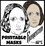 Frankenstein, Mary Shelley mask portrait and quotes for li