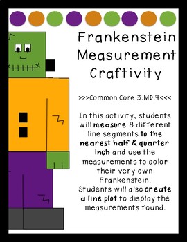 Preview of Frankenstein Measurement Craftivity (to nearest 1/2 & 1/4 inch)
