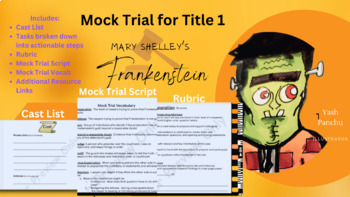 Preview of Frankenstein Mock Trial for Title 1