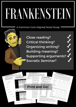 Preview of Frankenstein Novel Study COMMON CORE Aligned