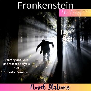 Preview of Frankenstein Novel Study Literacy Stations digital resource