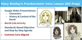 Frankenstein: Pre-Reading Lesson (NO PREP)