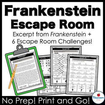 Preview of Frankenstein Reading Comprehension Escape Room