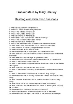 essay questions for frankenstein