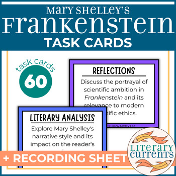 Preview of Frankenstein | Shelley | Analytical Task Cards Recording Sheet | AP Lit HS ELA