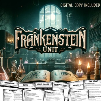 Preview of Frankenstein Unit - Activities, Evaluations, Lesson Plans, Discussions, Digital