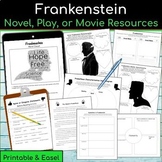 Frankenstein by Mary Shelley Novel Movie or Play ELA Unit