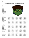 Fun Halloween Frankenstein Word Search Puzzle Worksheet Sub Plan