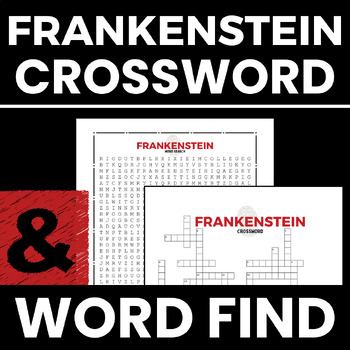 Preview of Frankenstein Word Search & Crossword Puzzle - Use Digitally or Print - No Prep!