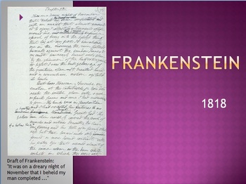 Preview of "Frankenstein: a Modern Prometheus" Mary Shelley Powerpoint