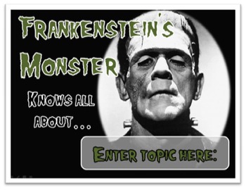 Preview of Frankenstein's Monster - Customizable PowerPoint Review Game