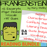 Frankenstein Gothic Literature Fiction Graphic Organizers+