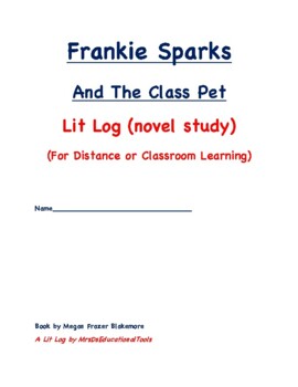 Preview of Frankie Sparks And The Talent Show Trick Book 2 Lit Log (novel study) (For Dista