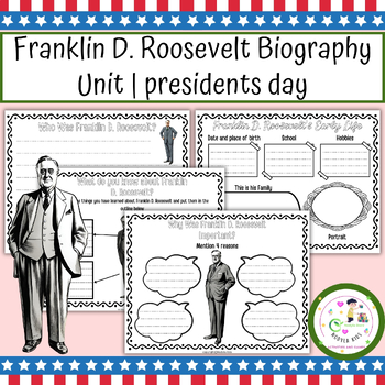 Preview of Franklin D. Roosevelt Biography Unit | presidents day