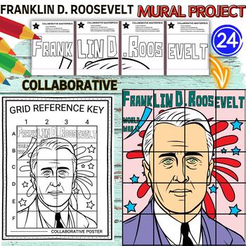 Preview of Franklin D. Roosevelt Collaboration Poster Mural project Presidents’ Day Craft