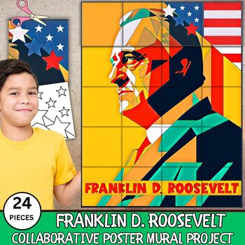 Preview of Franklin D. Roosevelt Collaborative Poster Mural Project, Presidents' Day Craft